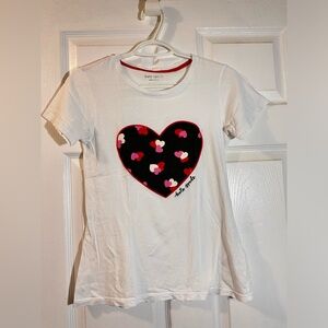 Kate Spade White tee with heart patch